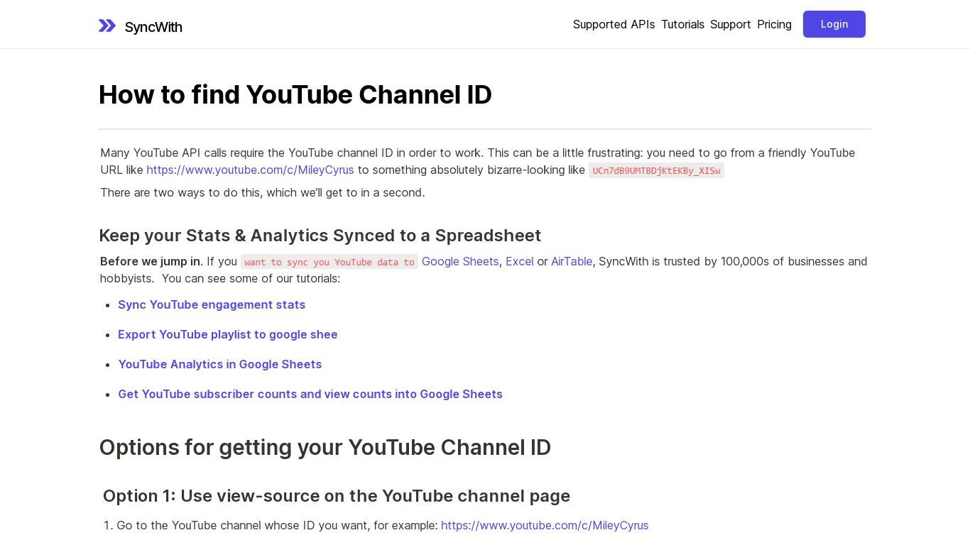 How to find YouTube Channel ID - SyncWith